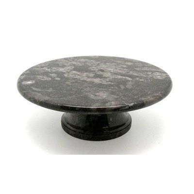 CHARCOAL MARBLE - 10” x 10” Cake Plate on Pedestal