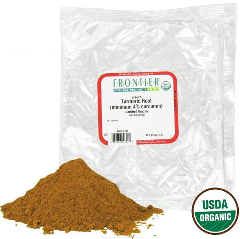 FRONTIER NATURAL PRODUCTS Herbs & Spices Cut & Sifted Turmeric, Ground Organic 1 LB