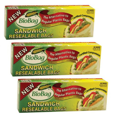 Resealable Sandwich Bags 25 bags per box