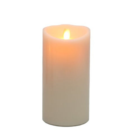 Remote Ready 4" x 9" Ivory Wax Flameless Moving Wick Candle With Timer by Luminara for LampLust