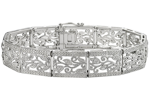 Silver Floral Link Bracelet