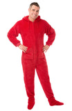 Adult Big Feet Red Fleece Hooded Pajamas