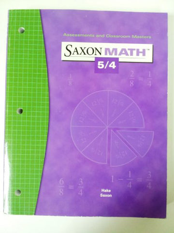 Saxon Math 5/4: Assessments & Classroom Masters(not in price list)