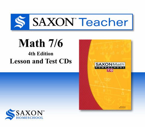 Saxon Math 7/6 Homeschool Saxon Teacher CD ROM 4th Edition, 2010 - Audio CD