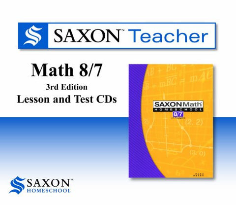 Saxon Math 8/7 Homeschool Saxon Teacher CD ROM 3rd Edition, 2010 - Multimedia CD