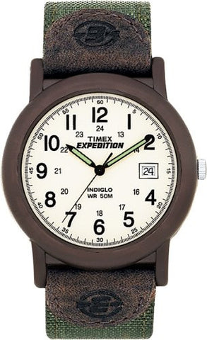 Men's Expedition Camper Brown Case Green Band Watch