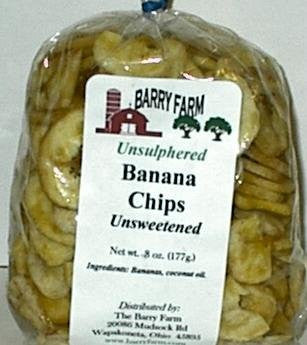 Banana Chips
Unsweetened	8 oz. bag Unsulfured