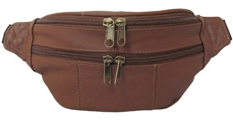 Assorted Leather Fanny Packs, Chocolate Brown