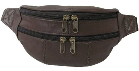 Assorted Leather Fanny Packs, Espresso Brown