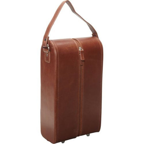 Leather Double Wine Case Holder, Brown
