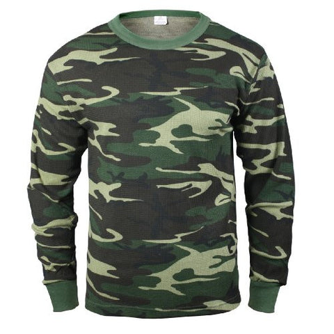 Camouflage Thermal Knit Tops - Extra Large
