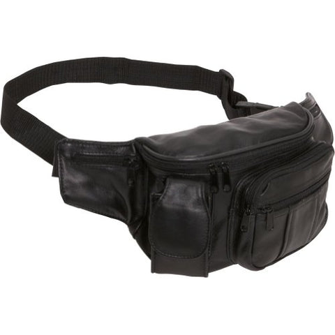 Leather Cell Phone/Fanny Pack, Black