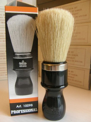 10098 Pure Bristle Shaving Brush, Plastic Handle, Black