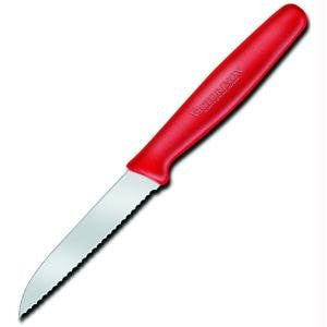 Victorinox Cutlery Paring Sheep's Foot, 3 1/4", wavy edge, small, red polypropylene handle