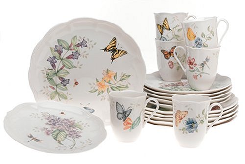 Butterfly Meadow 18-Piece Dinnerware Set, Service for 6