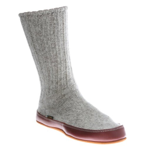 Sock Slipper, Light Grey Ragg Wool, S