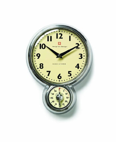 Wall clock & timer, 18cm, Aluminium
