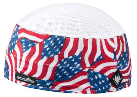 Pattern Ventilator Cap White Top, American Flag