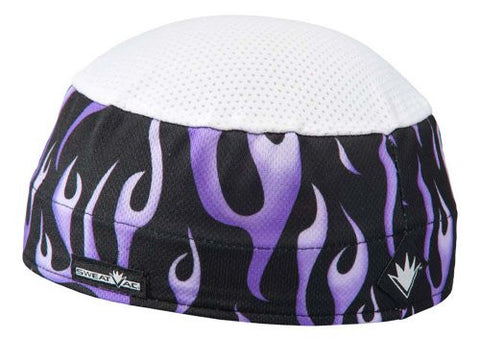 Pattern Ventilator Cap White Top, Purple Flame