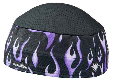 Pattern Ventilator Cap With Black Top, Purple Flames