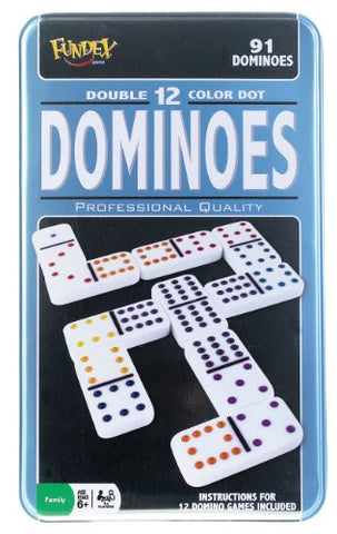Double 12 Dominoes in Tin