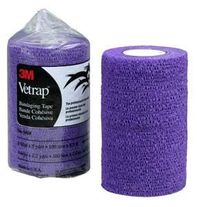 3M Vetrap Bandaging Tape- 5 yds Length x 4" Width - Purple