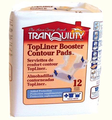 Topliner Booster Contour Pads 12-Count - 21.5" x 13.5", 13.6 oz (Pack of 5)