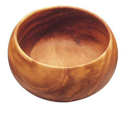 Acacia Wood Round Calabash Bowl, 6" x 3"