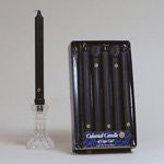 Black 10" Classic Taper Candles, Box of 12