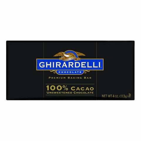 GHIRARDELLI Baking Bars Unsweetened Chocolate 12/4 OZ