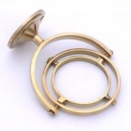 Brass Gimbal for Large Yacht Lamp, 3in L x 3in W x 7in H, 1.2lb