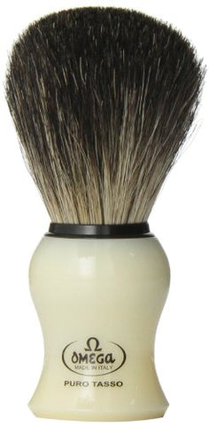 13109 Black Badger Shaving Brush, Plastic Handle, Beige