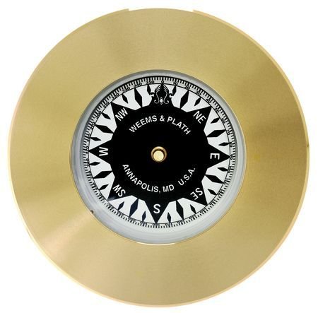 Brass Compass Chart Weight, 3in L x 3in W x 0.6in H, 0.8 lb