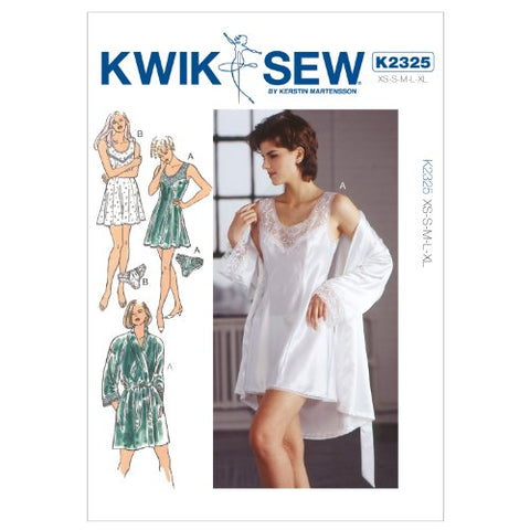 Kwik Sew Pattern - Misses' Chemise, Robe and Panties, XS-S-M-L-XL