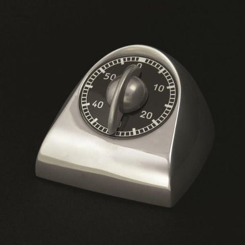 Classic Timer in aluminium, steel bottom, black dial