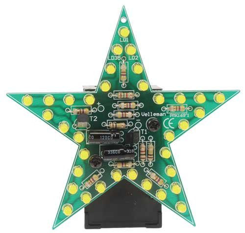 Flashing Yellow Led Star, 3.54 x 3.54"