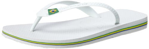 Havaianas Men's Brasil Logo Flip Flop ,White,41/42 BR (9 M US)