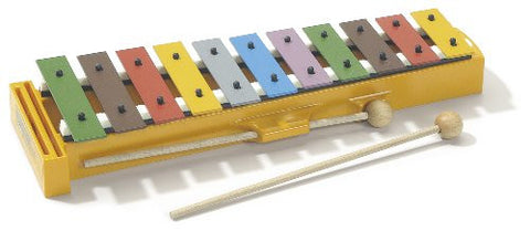 Glockenspiel 11 Multi colored bars w. songbook