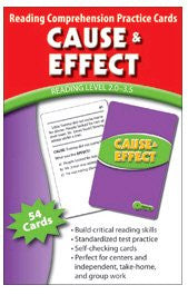 Cause & Effect Reading Comprehension Practice Cards,Blue Level