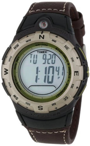 Men's Expedition Digital Compass Brown Leather Band Watch