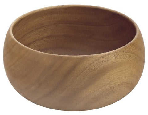 Acacia Wood Round Calabash Salad Bowl, 10" x 4"