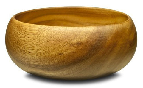 Acacia Wood Round Calabash Salad Bowl, 12" x 4"