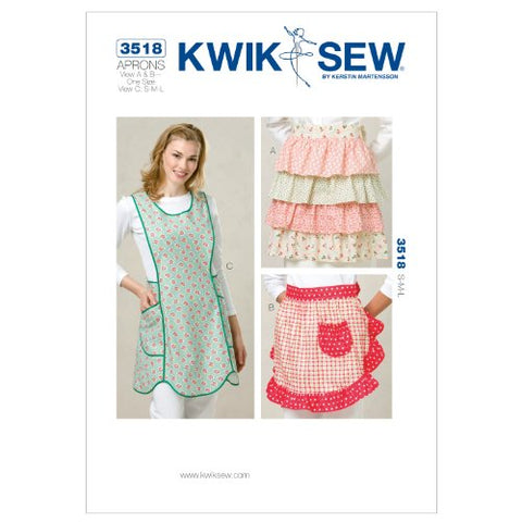 Kwik Sew Pattern - Misses' Aprons, S-M-L