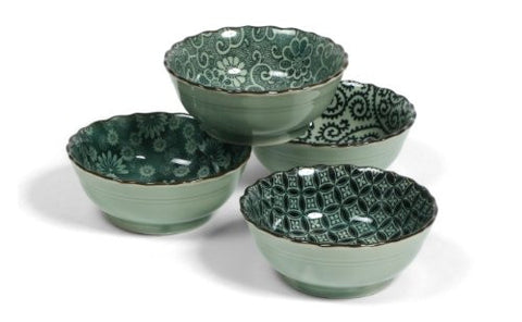 Antique Green Bowl Set of 4, 4.75"