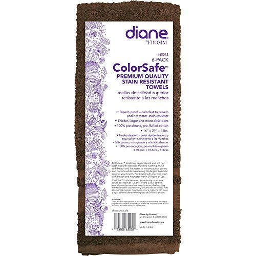 Andre Color Safe Towels, Chocolate, 6 pack