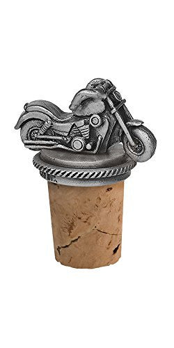 Epic Products Motorcycle Bottle Stopper, Pewter