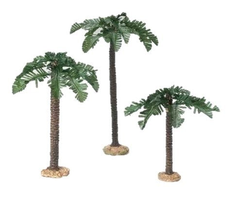 3PC ST PALM TREES SINGLE TRUNK 5" SCALE SMALL/MED/TALL FONT
