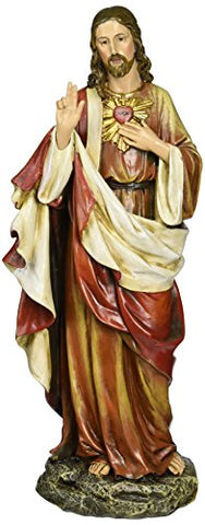 Joseph Studio Sacred Heart Jesus Figure, 10.25"h X 4.25"w X 2.75"d