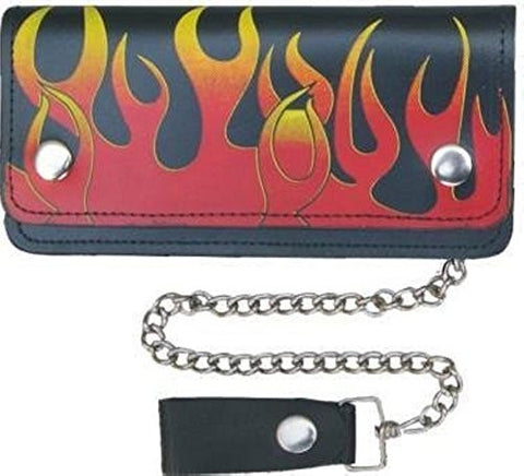 6" Flame Leather Chain Wallet