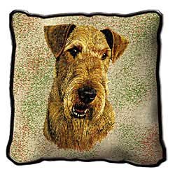 Airedale Terrier Pillow- 17 x 17
